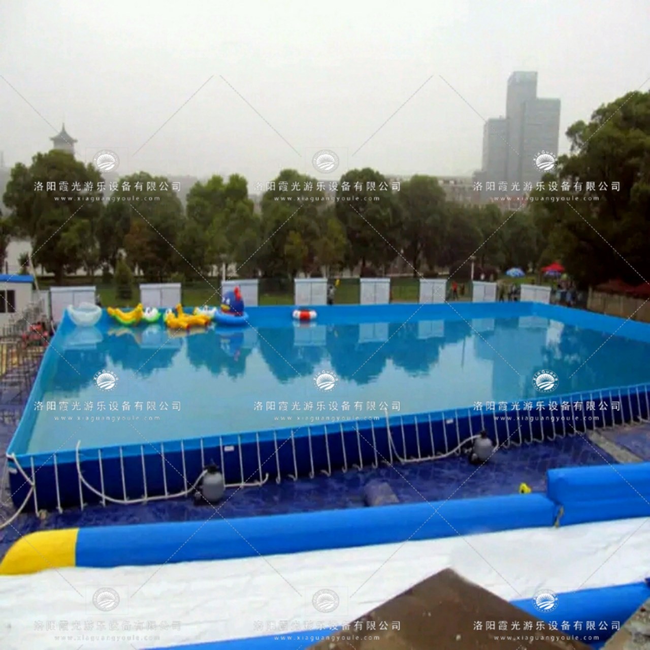 播州大型支架游泳池